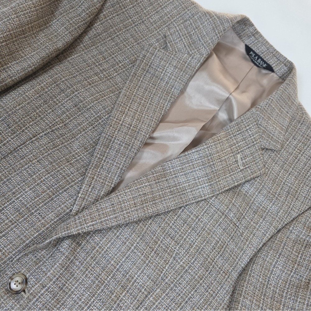 Jos A Bank Executive Sport Coat Mens 42R Silk Wool Hopsack Basketweave Blazer